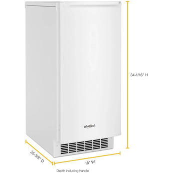 Whirlpool WUI75X15HW 15 Inch Freestanding and Built-In Ice Maker — thumbnail 7